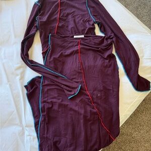 The Line by K Deep Purple two piece with Blue Accents